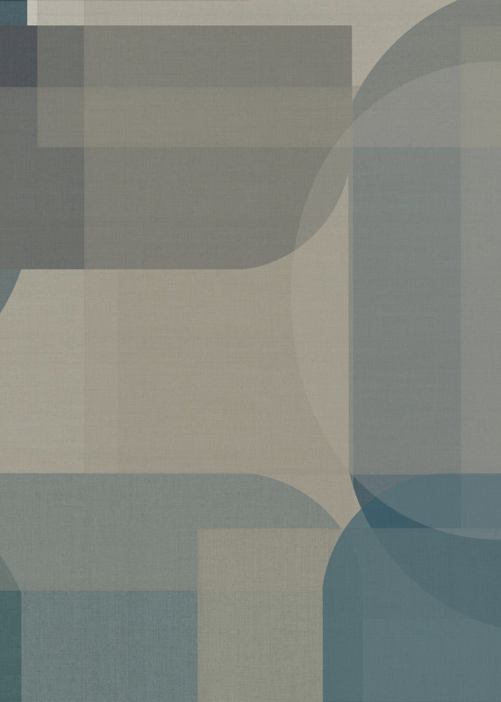 Woven Blue and Neutral Abstract Layers 1 | Canvas
