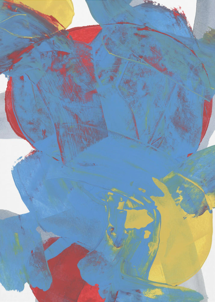 Abstract Blue Red Yellow Shapes 1 | Canvas