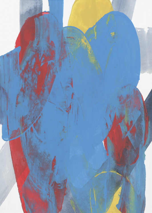 Abstract Blue Red Yellow Shapes 3 | Canvas