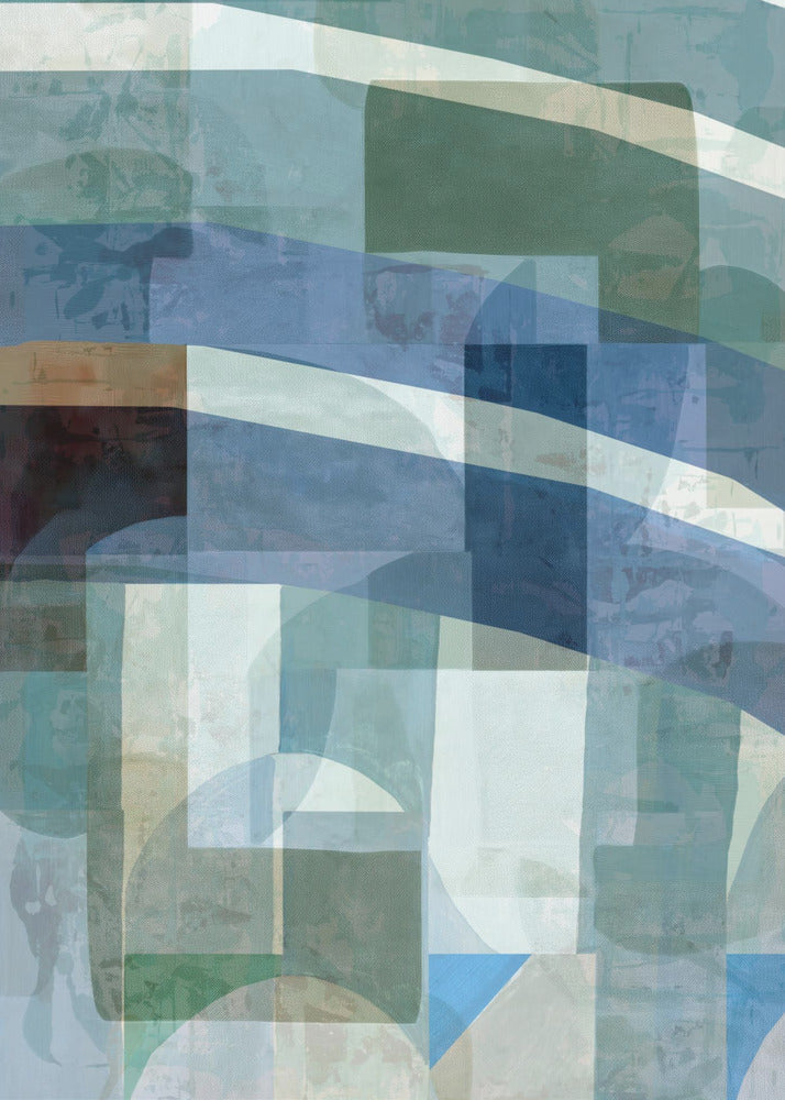 Abstract Blue and Neutral Shapes 1 | Canvas