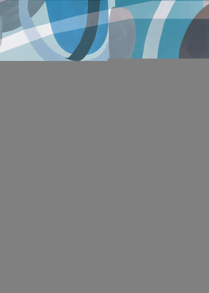 Abstract Blue and Neutral Swervy Shapes 2 | Canvas