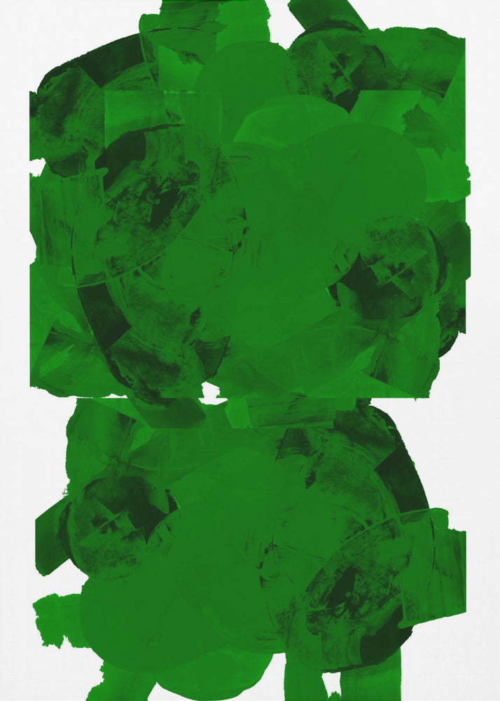 Green and Black Abstract Composition No.2 | Poster