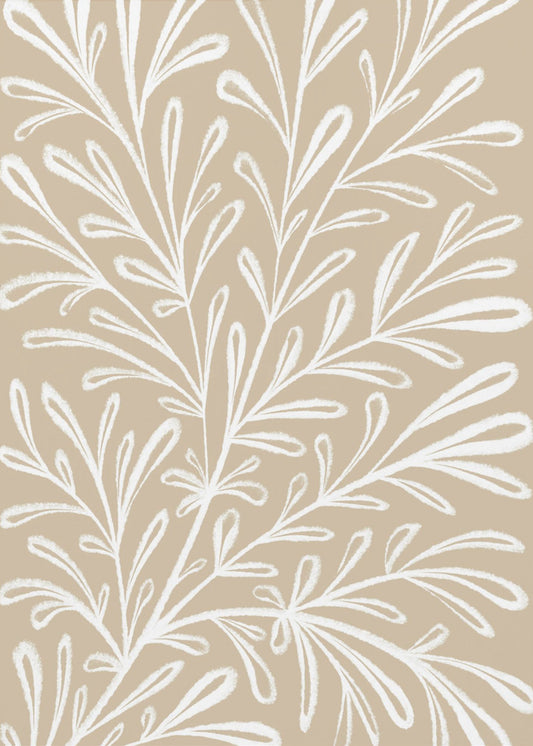 Beige White Plant | Canvas