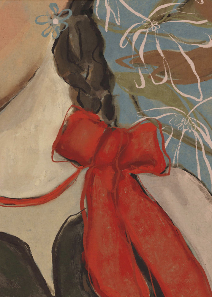 Scarlet Bow Elegance | Canvas