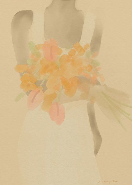 Girl With Orange Flowers | Canvas