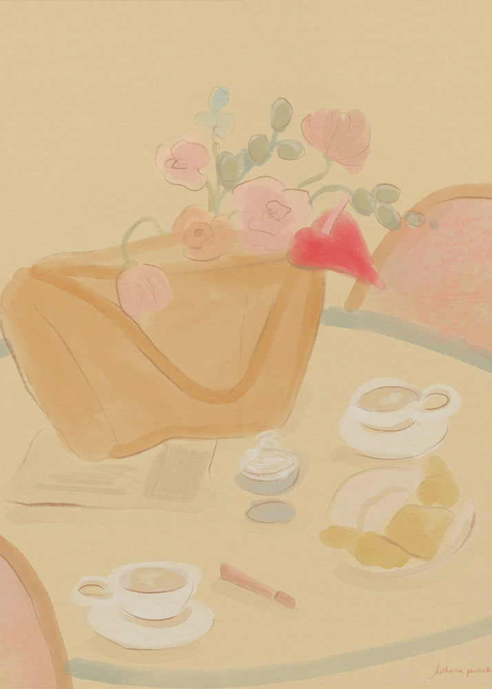 Coffee Date With Flowers | Poster