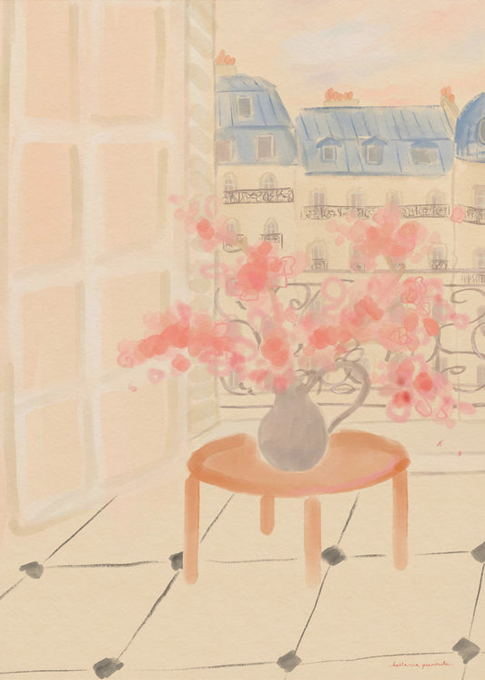 Cherry Blossoms In Parisian Apartment | Canvas