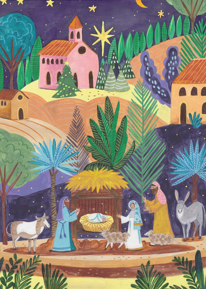 Nativity Scene starry night | Canvas