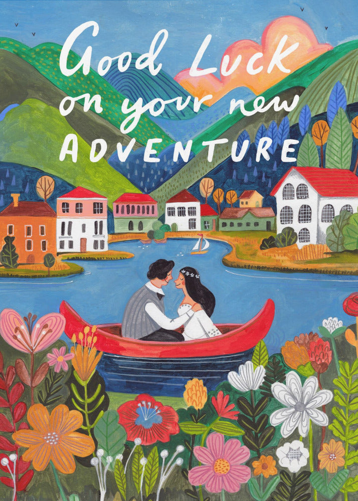 Just Married Couple in a boat | Poster