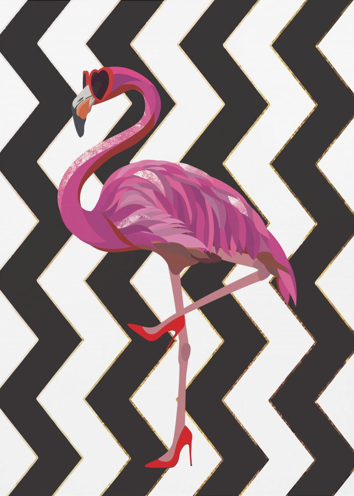 Flamingo heels Zigzag | Canvas