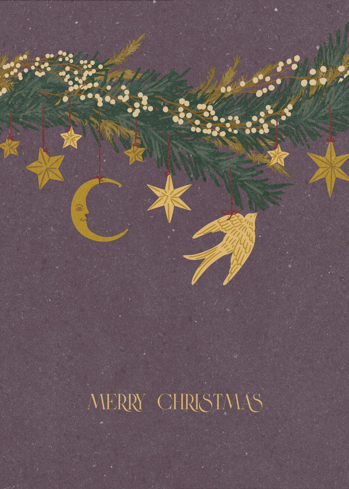 Christmas vintage toys on Christmas tree branches | Poster