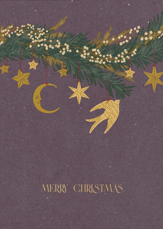 Christmas vintage toys on Christmas tree branches | Canvas