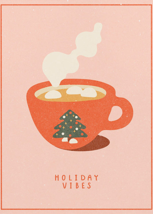 Holiday vibes. A mug of hot cocoa for Christmas | Canvas