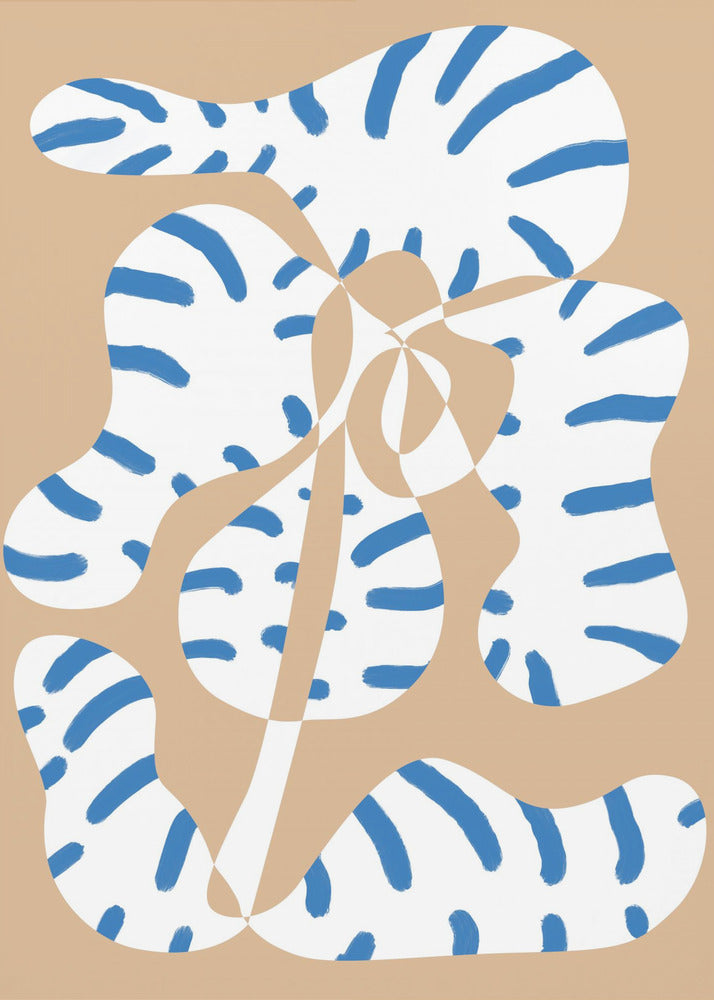 Abstract Shapes Flower Tiger print | Poster
