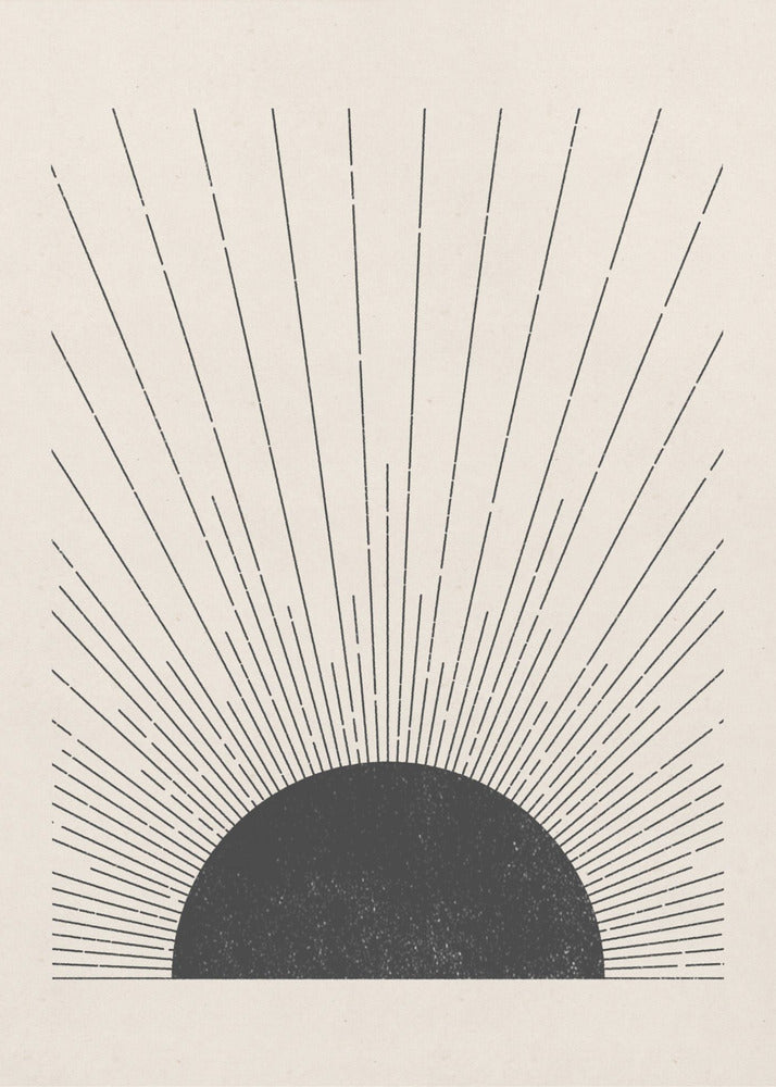 Woodblock The sun Illustration | Canvas