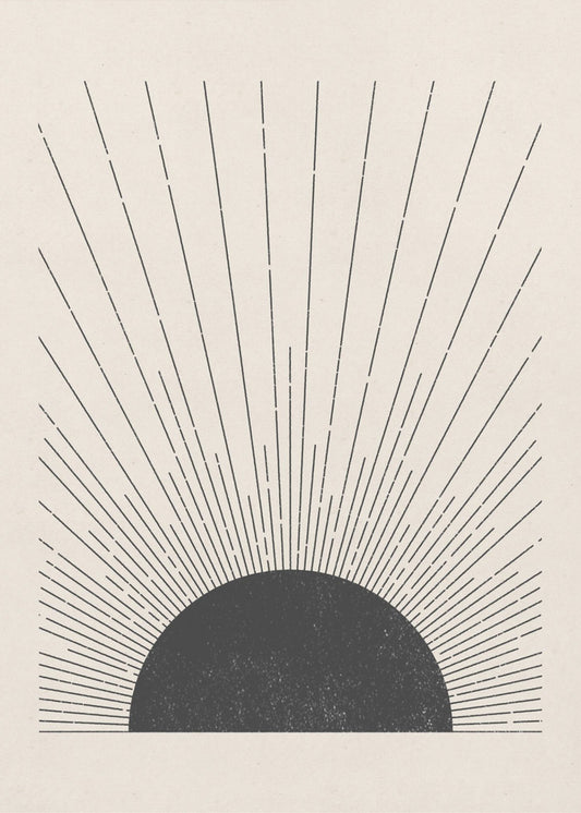 Woodblock The sun Illustration | Canvas