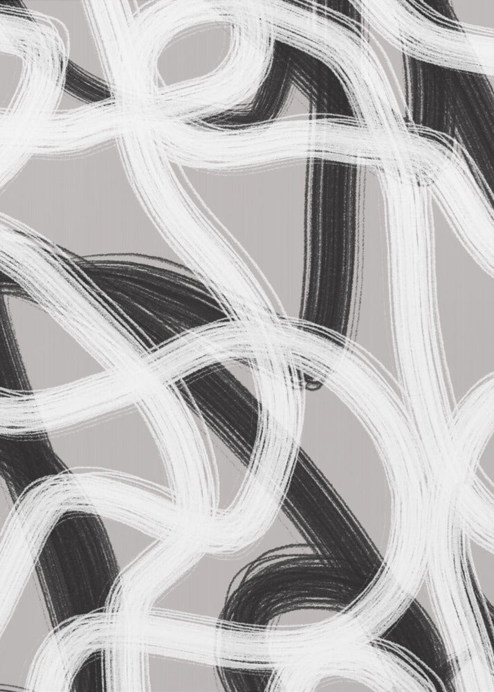 Black And White Brushstrokes | Poster