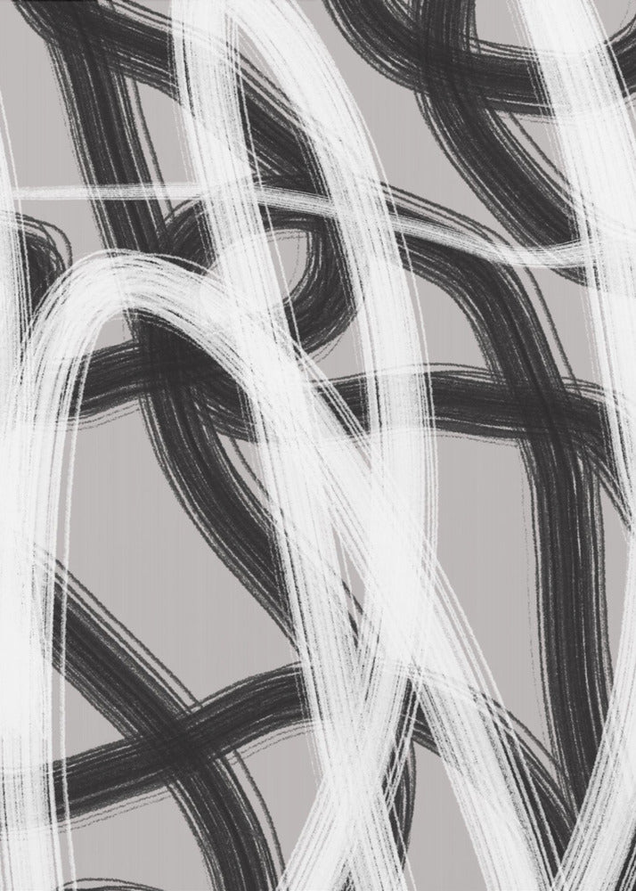 Black And White Brushstrokes | Poster
