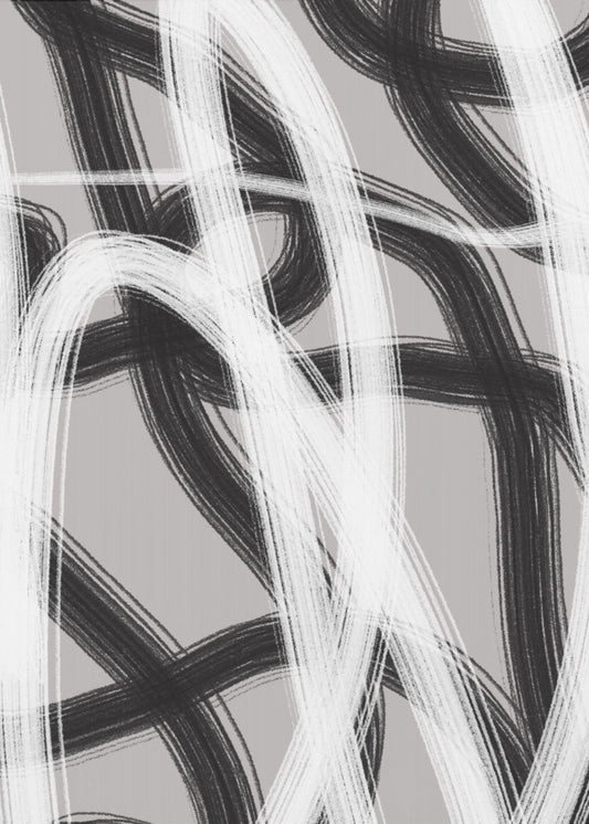 Black And White Brushstrokes | Canvas