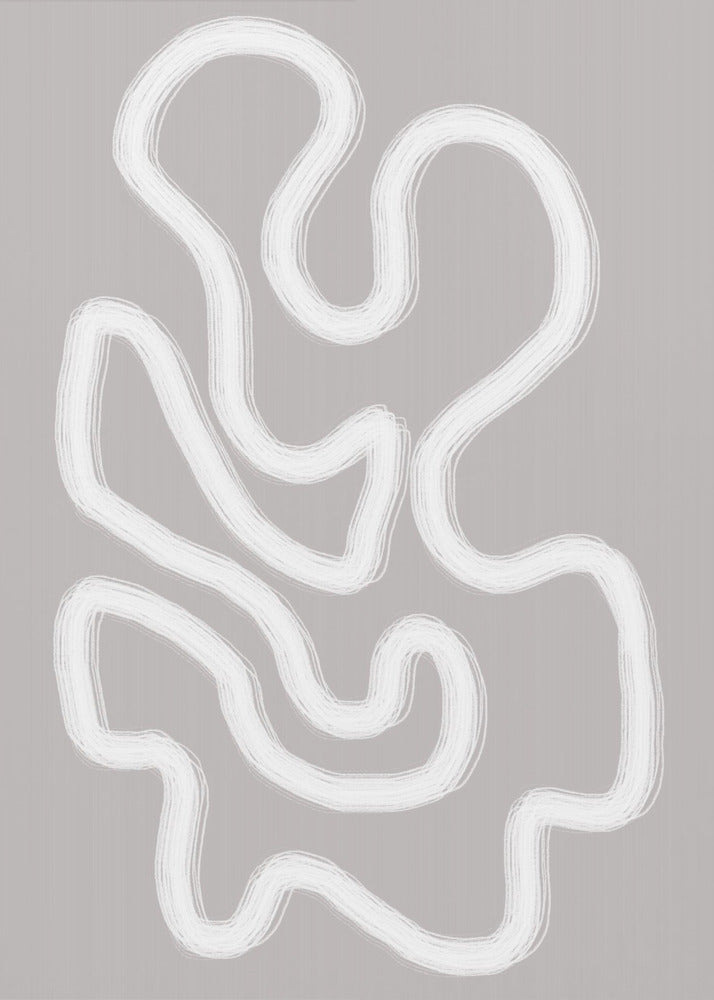 Abstract Art With Fluid White Lines | Poster