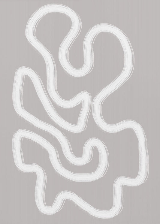 Abstract Art With Fluid White Lines | Canvas