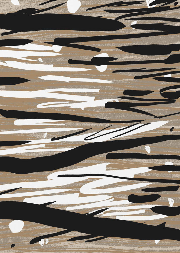 Black And White Brushstrokes | Poster