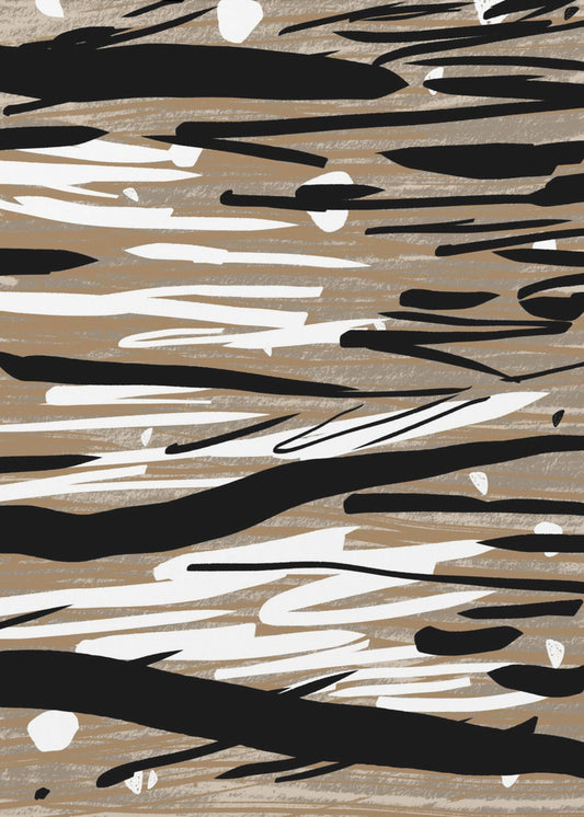 Black And White Brushstrokes | Poster