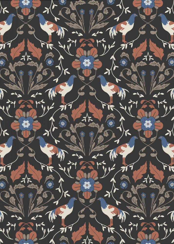 Roosters Beige Pattern | Poster