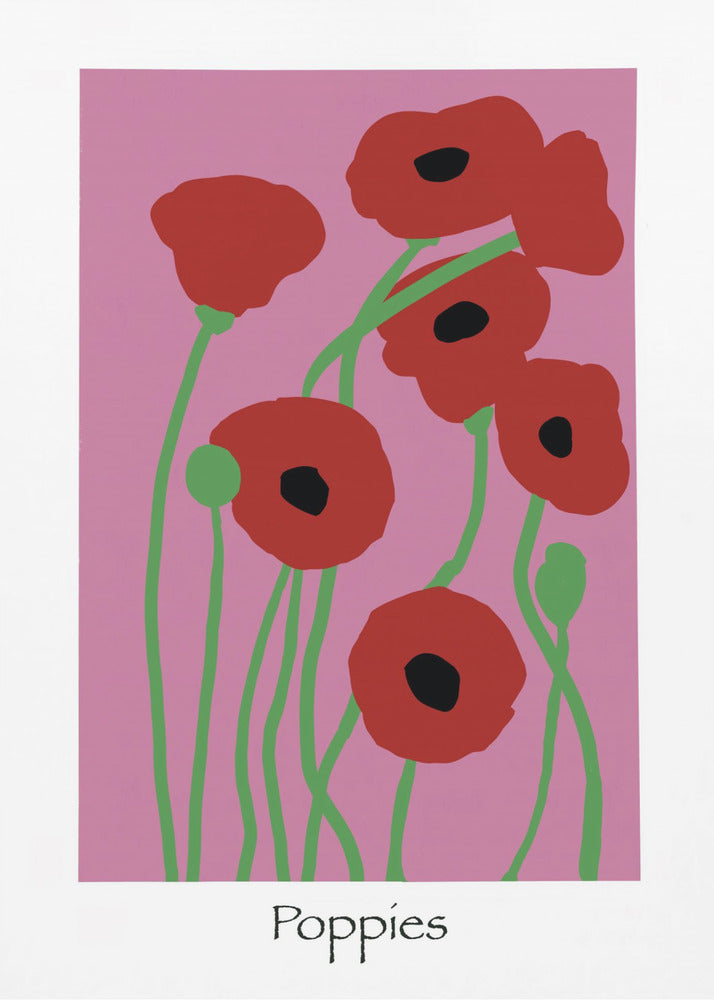 Poppies Flowers pink and red | Canvas