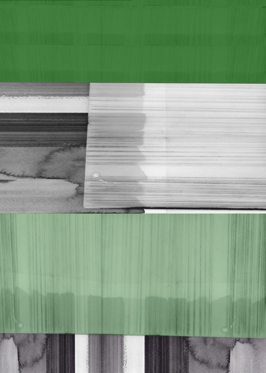 Abstract Black White Green Grey 1 | Poster