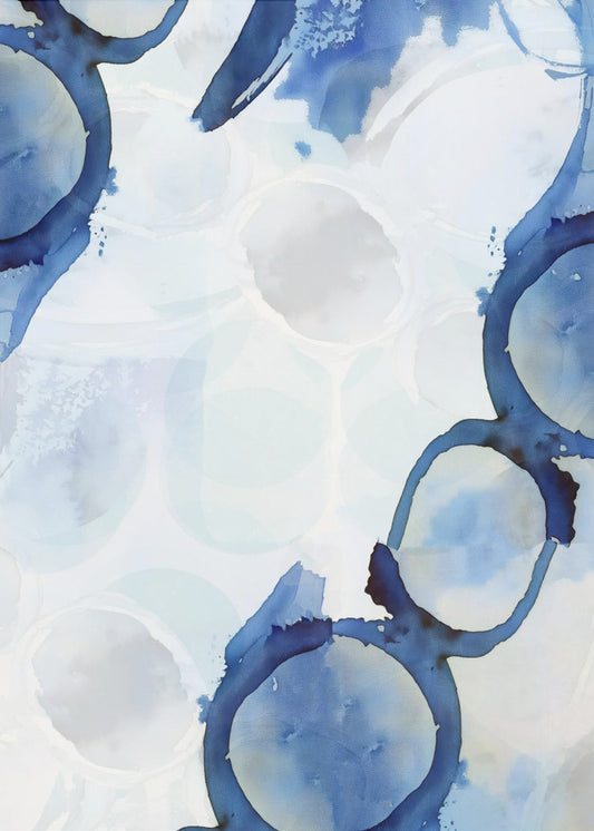 Blue Abstract Swirls 3 | Poster