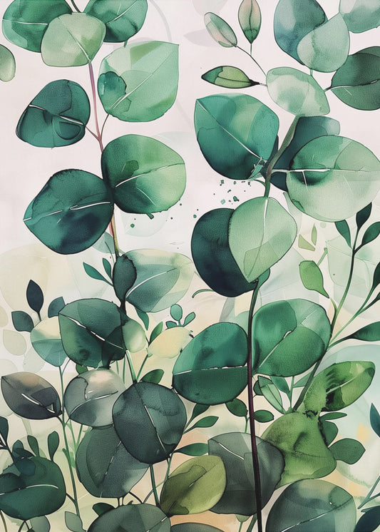 Nature Flowers and Leaves Watercolor Art (5) | Canvas