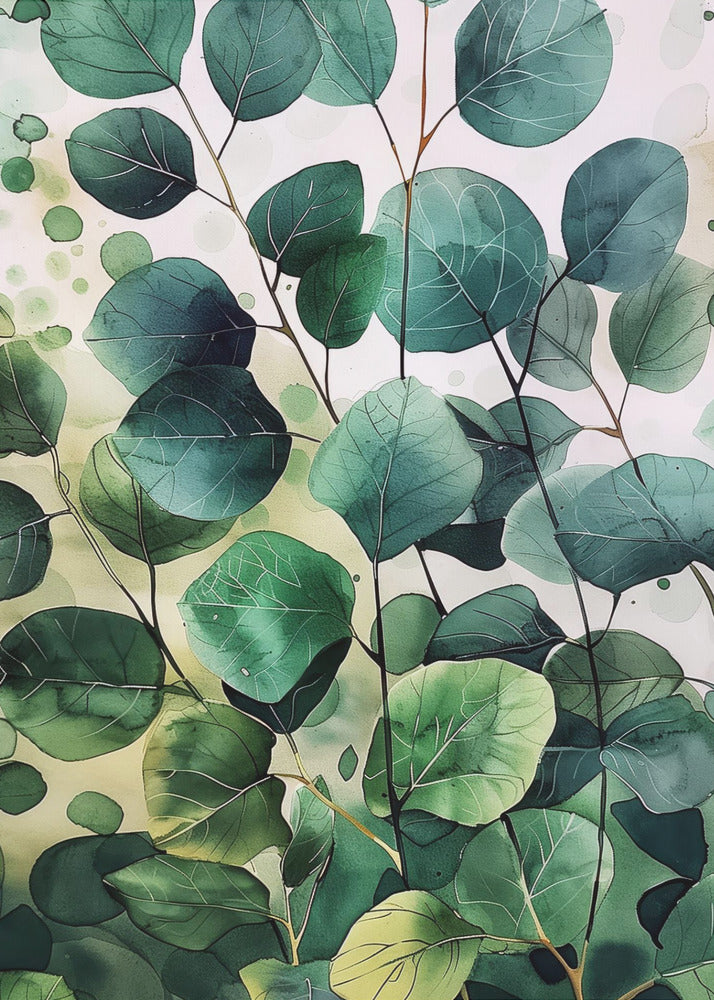 Nature Flowers and Leaves Watercolor Art (9) | Poster