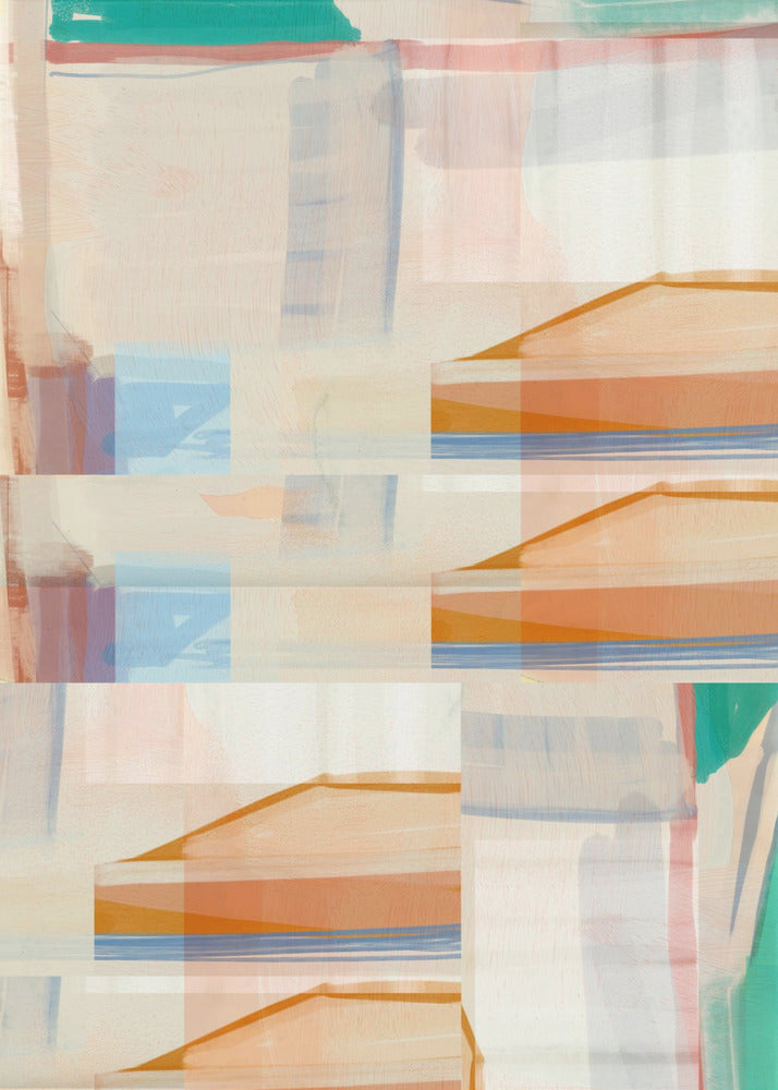 Blue Orange Shapes No1 | Canvas