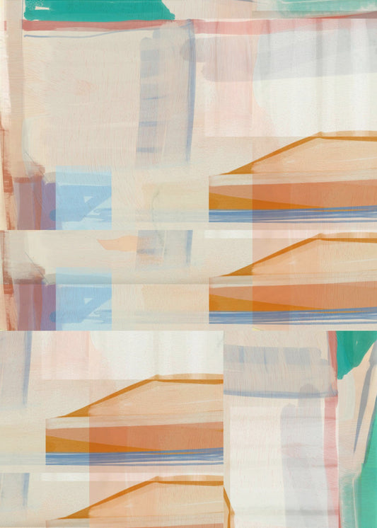 Blue Orange Shapes No1 | Canvas