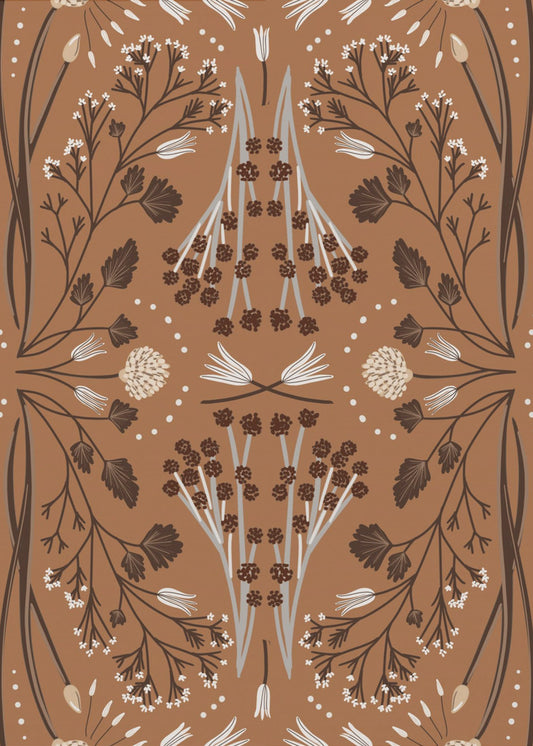 Folk Mirrored Botanicals - Earth Tones | Poster