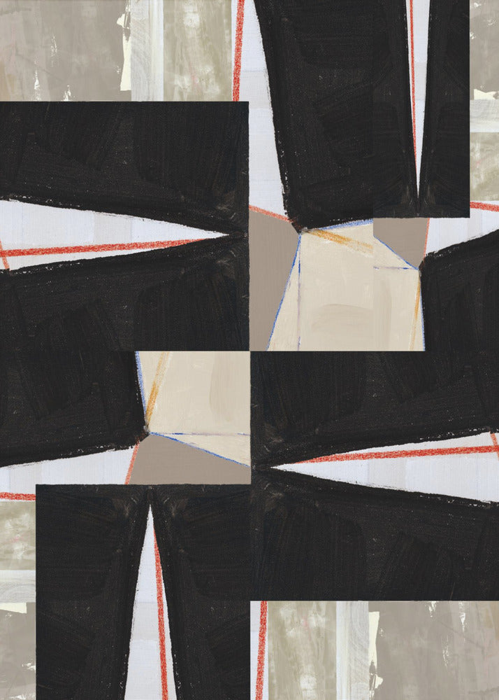 Abstract Black Jigsaw 1 | Canvas