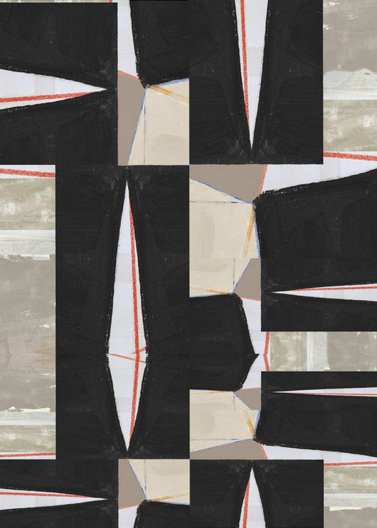 Abstract Black Jigsaw 2 | Canvas