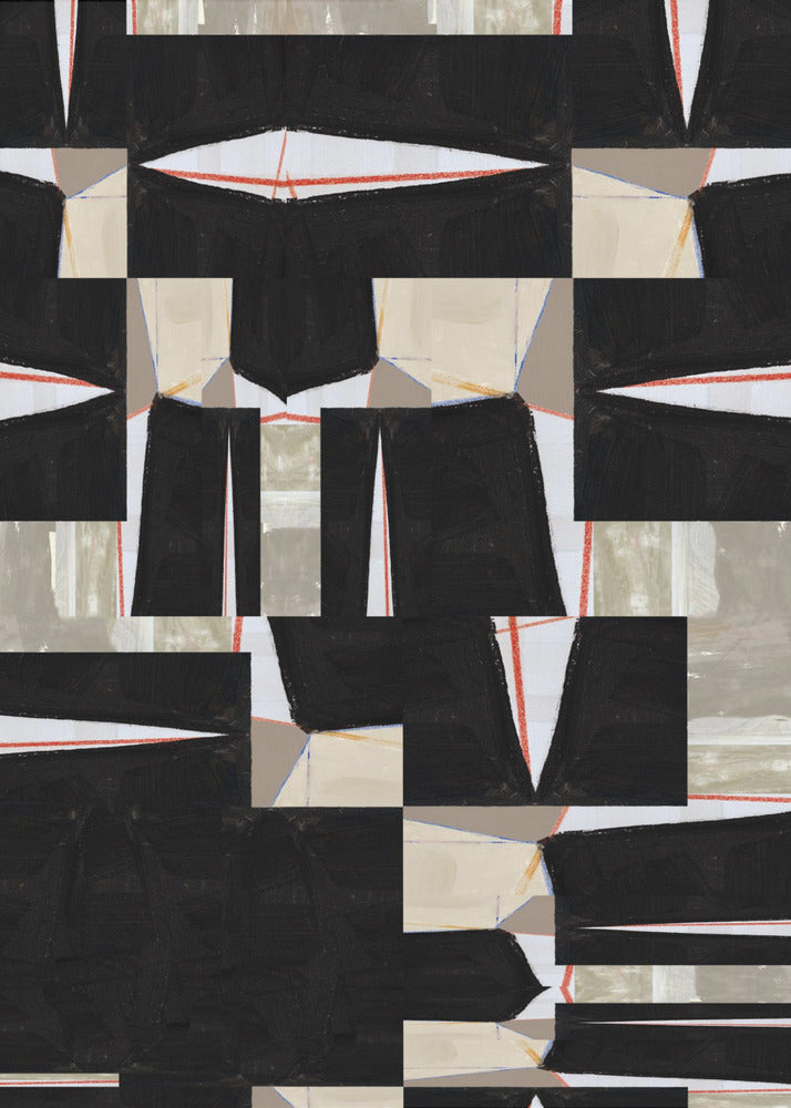 Abstract Black Jigsaw 3 | Canvas