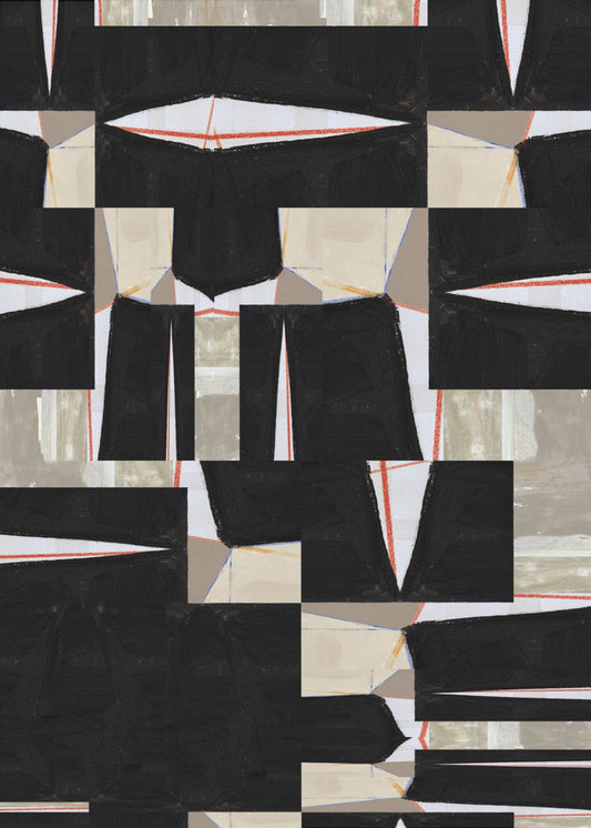 Abstract Black Jigsaw 3 | Canvas