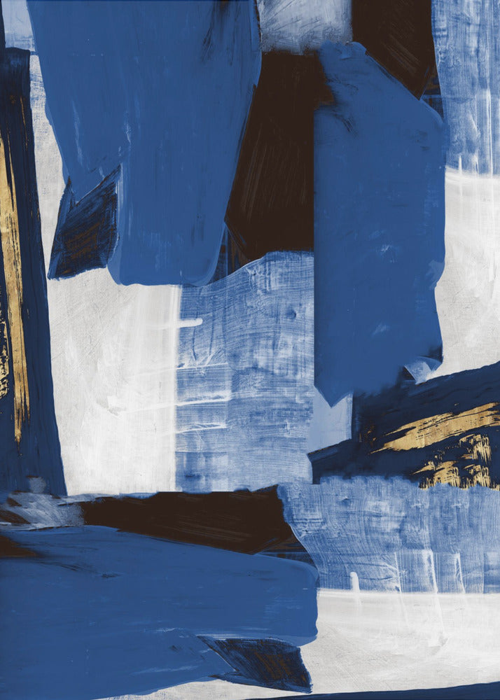 Navy Gold Shapes 1 | Canvas