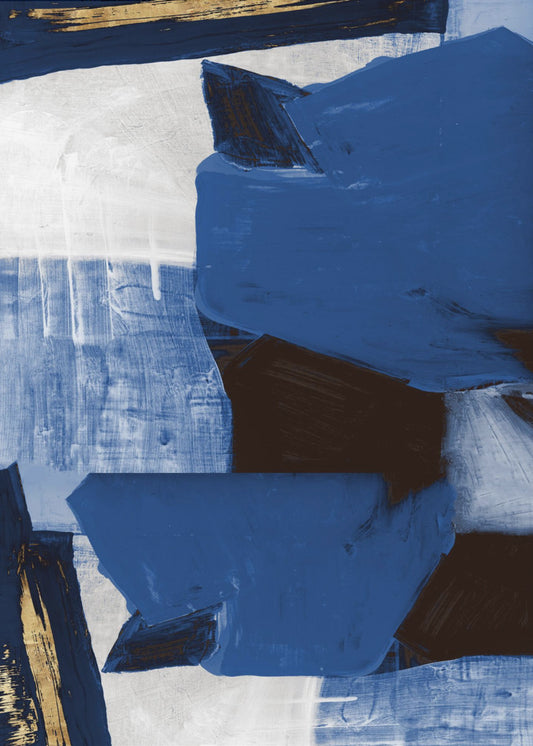 Navy Gold Shapes 2 | Canvas