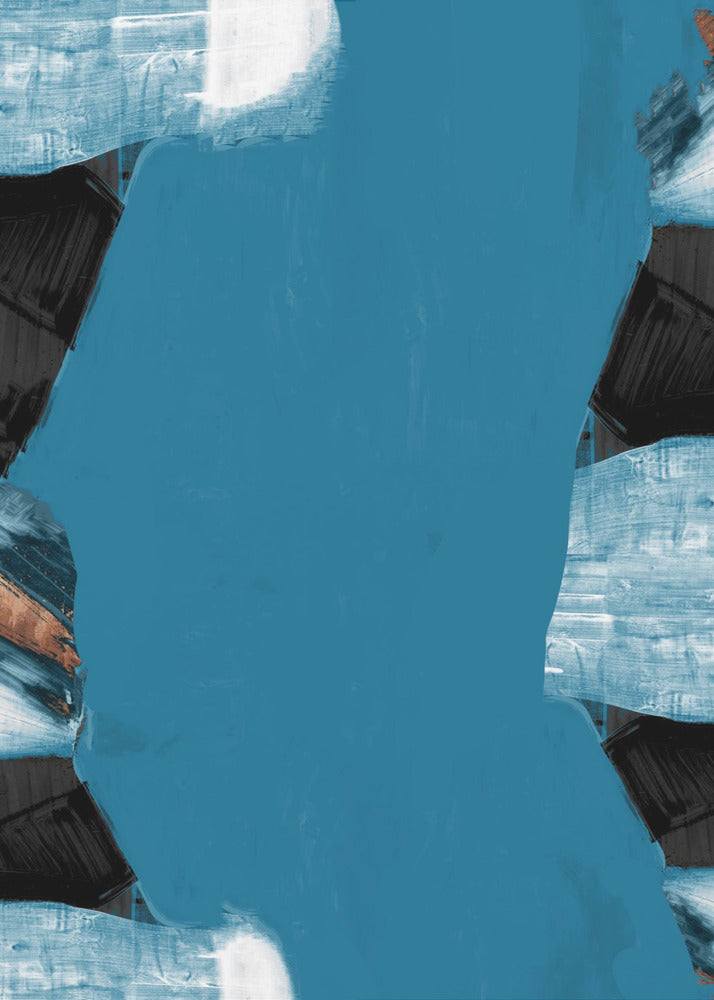 Teal Gold Shapes 2 | Poster
