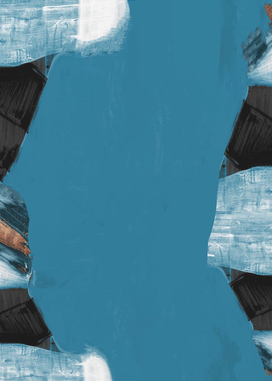 Teal Gold Shapes 2 | Canvas