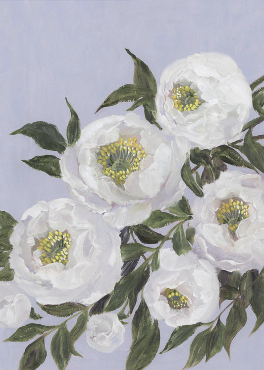 Evadne peonies in lilac | Poster