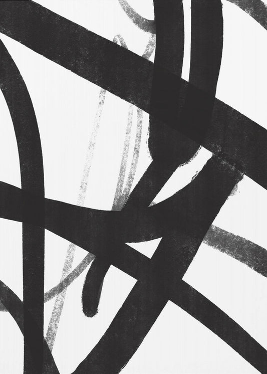 Bold Black Brushstrokes | Canvas