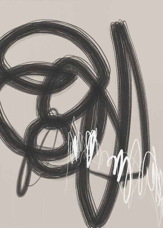 Sweeping Black and White Lines | Canvas