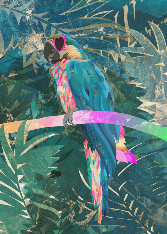 Jungle Rainbow Macaw Glasses 01 | Poster