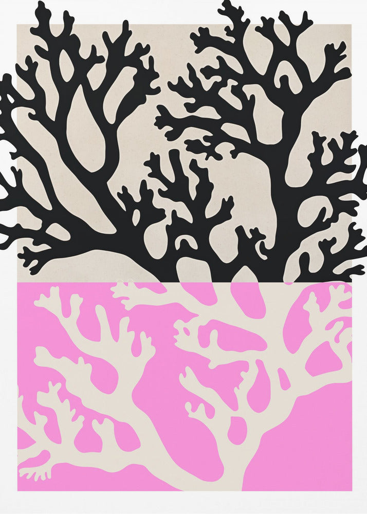 Dual Coral Silhouettes | Poster