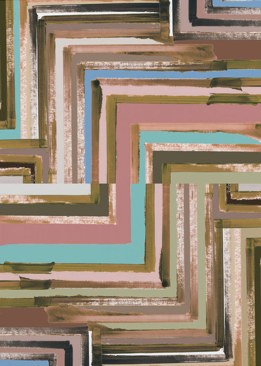Rectangle of Zig Zag Lines No2 | Canvas